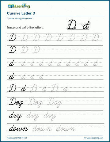 Cursive A worksheet for practicing perfect penmanship in third grade algebra