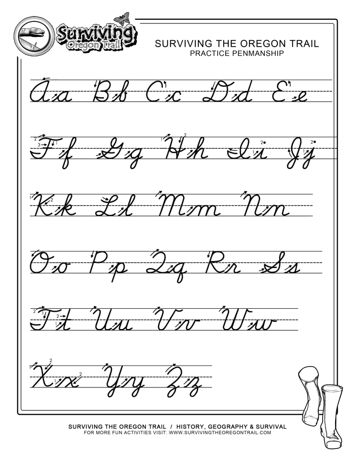 Third grade cursive A worksheet for practicing penmanship number 17
