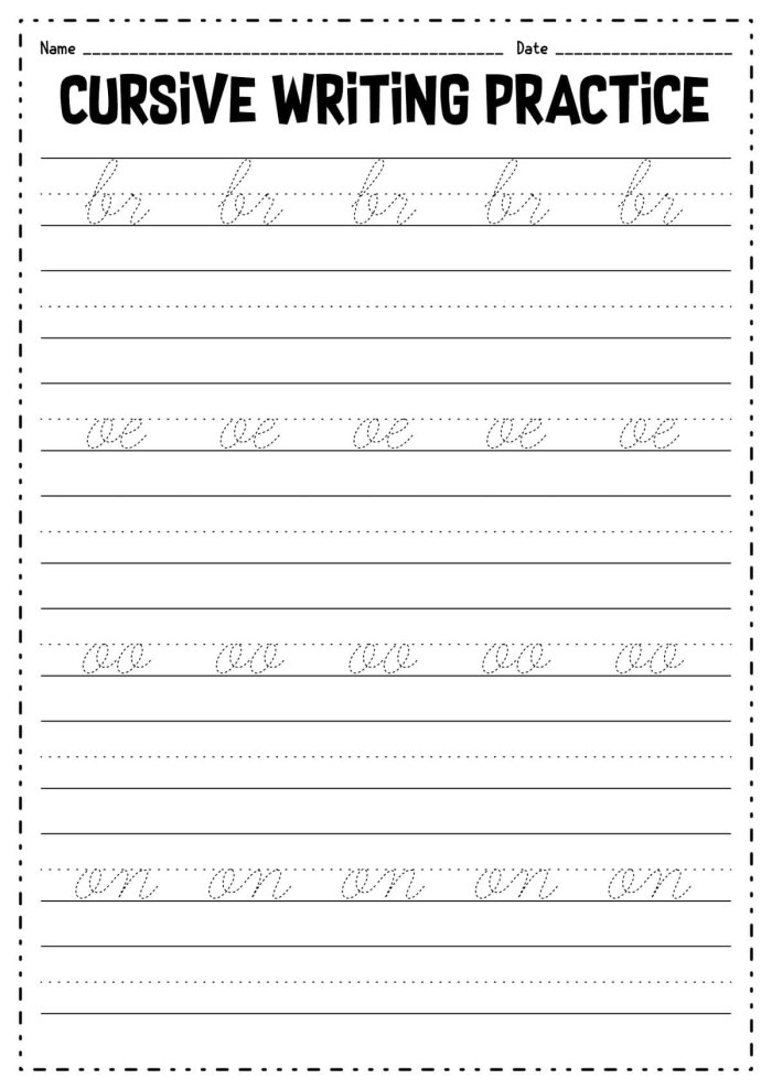 Cursive Practice Animals Worksheet 15 for Grade 3 Handwriting Skills Third grade cursive practice worksheet featuring animal vocabulary words to trace and write