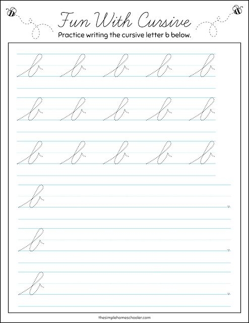 Enhance your cursive writing with this engaging cursive B practice sheet Cursive B worksheet for third graders to practice their penmanship skills