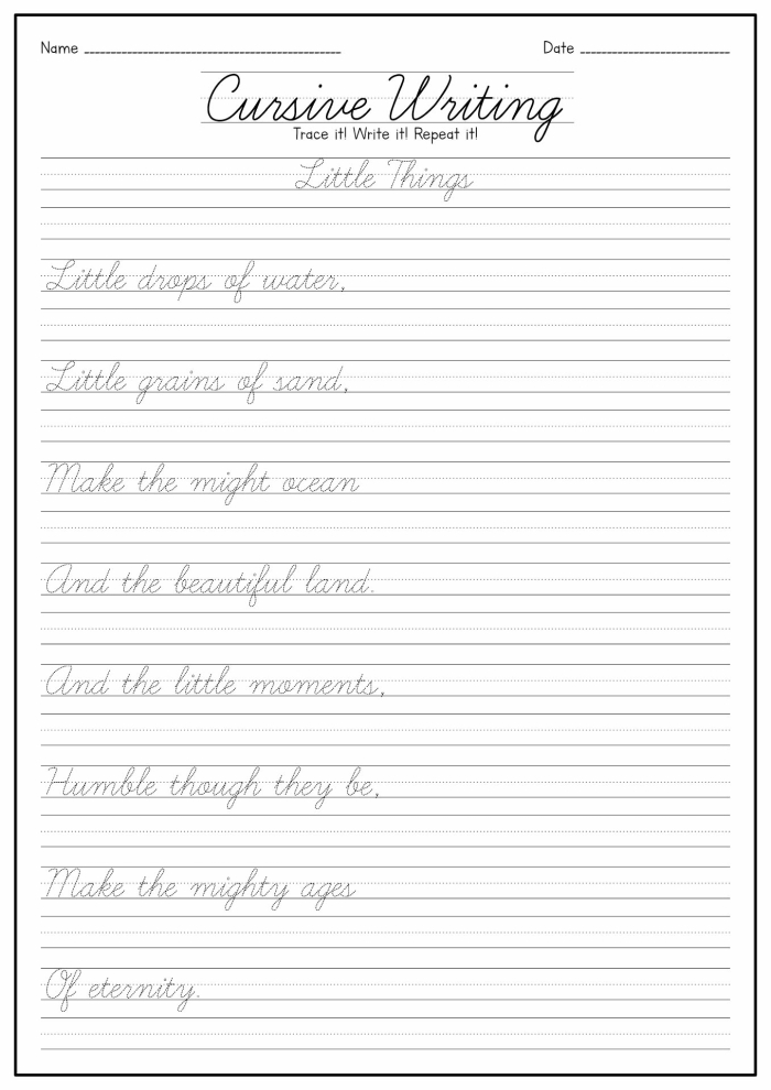 Cursive D worksheet for third graders focusing on writing practice