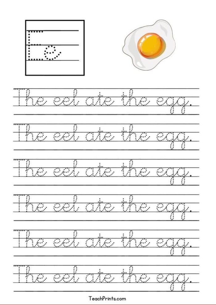 Practice your cursive E with this engaging worksheet for life science students Cursive E worksheet designed for third graders to enhance their cursive writing skills