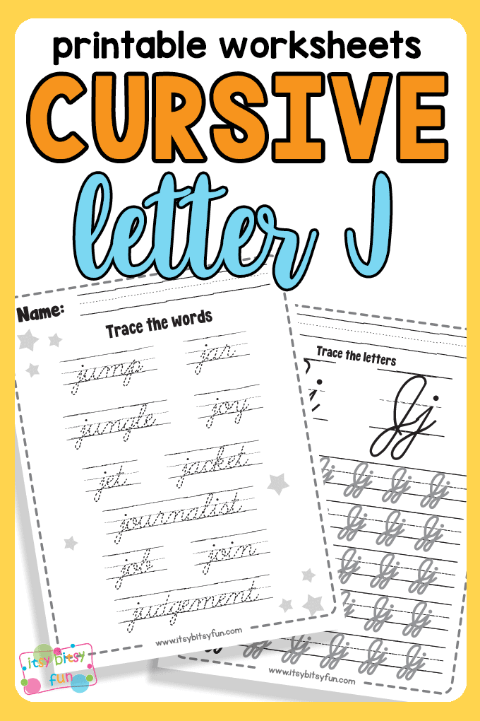 Explore our engaging cursive J worksheet designed to enhance handwriting skills Cursive J worksheet for third graders to trace and practice writing the letter J in cursive