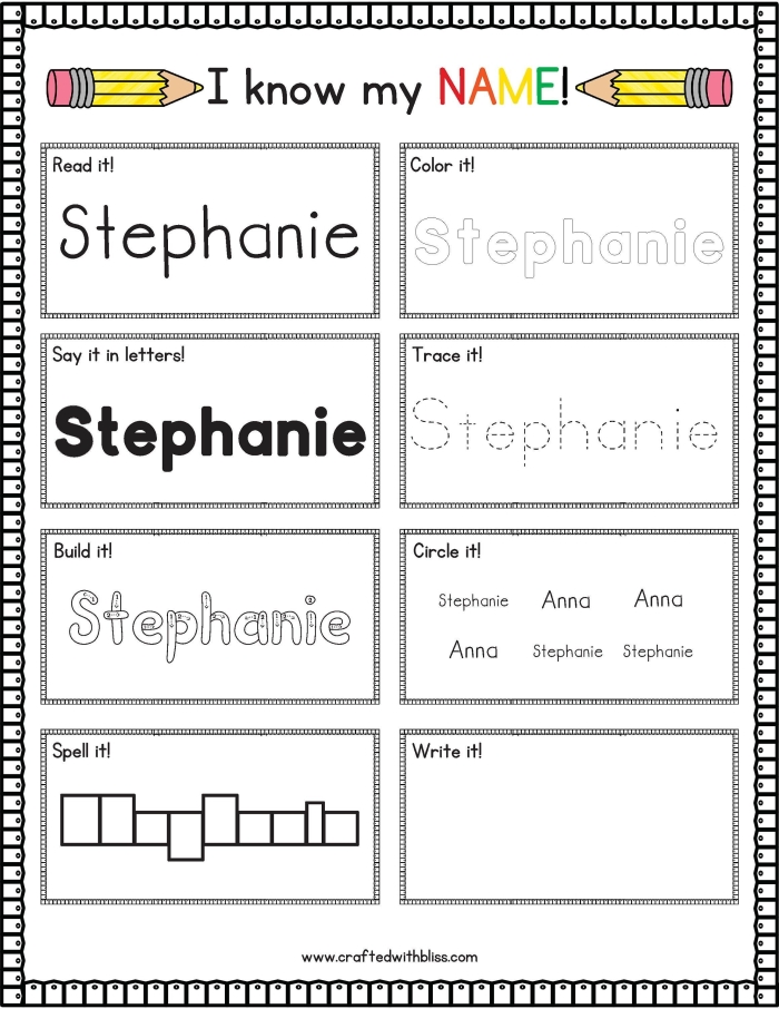 First grade student practicing writing their first and last name on a cursive handwriting worksheet