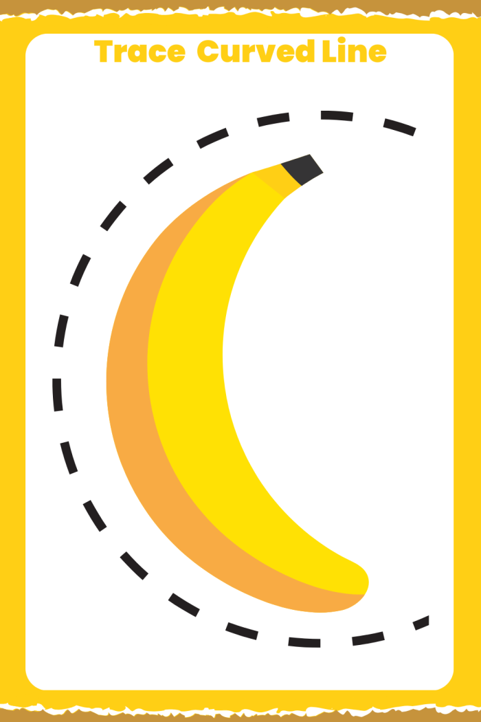 Pre-K worksheet with curved line tracing exercises to connect matching shapes and everyday objects