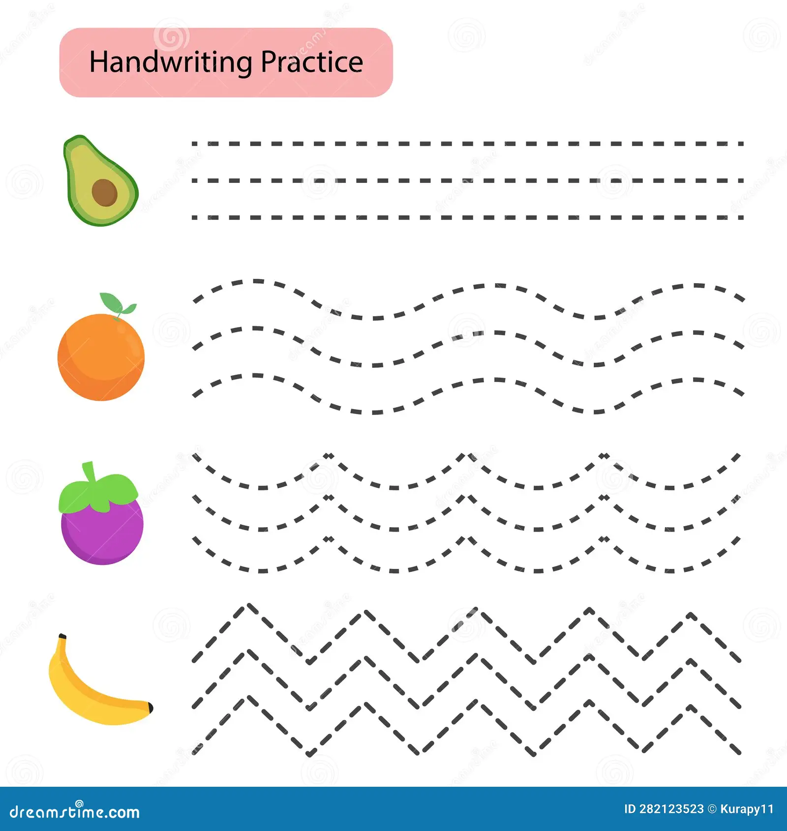 Pre-K worksheet with curved line tracing exercises to connect matching shapes and everyday objects