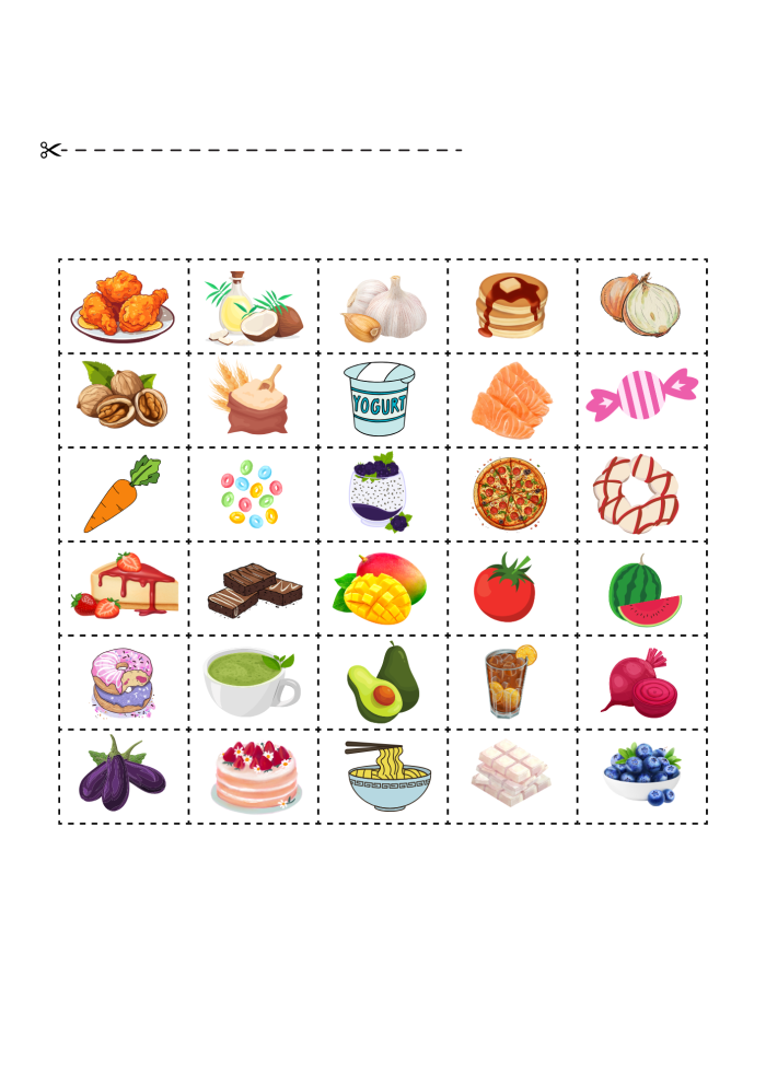 A preschooler working on a cut and paste a healthy lunch craft activity