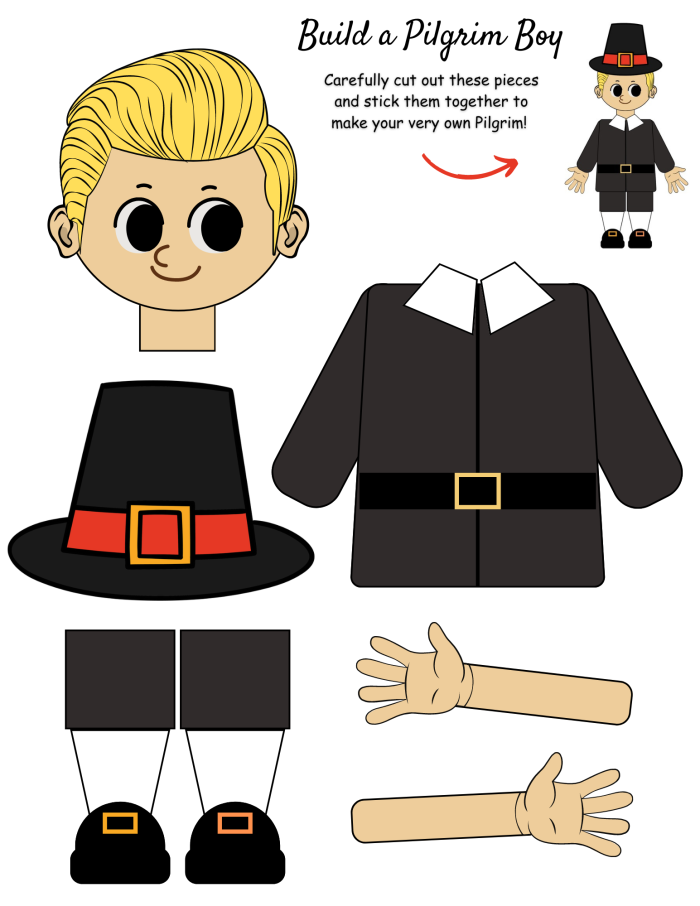 Colorful cut-and-paste turkey worksheet for kindergarten students to create a fun Thanksgiving decoration