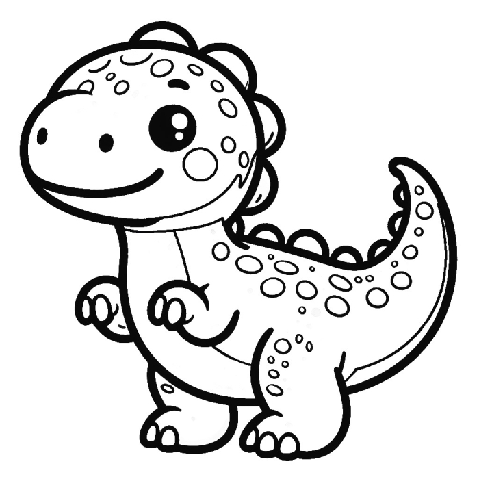 Adorable dinosaur coloring activity for kindergarten students Cute dinosaur enjoying a snack of leafy greens on a coloring page worksheet