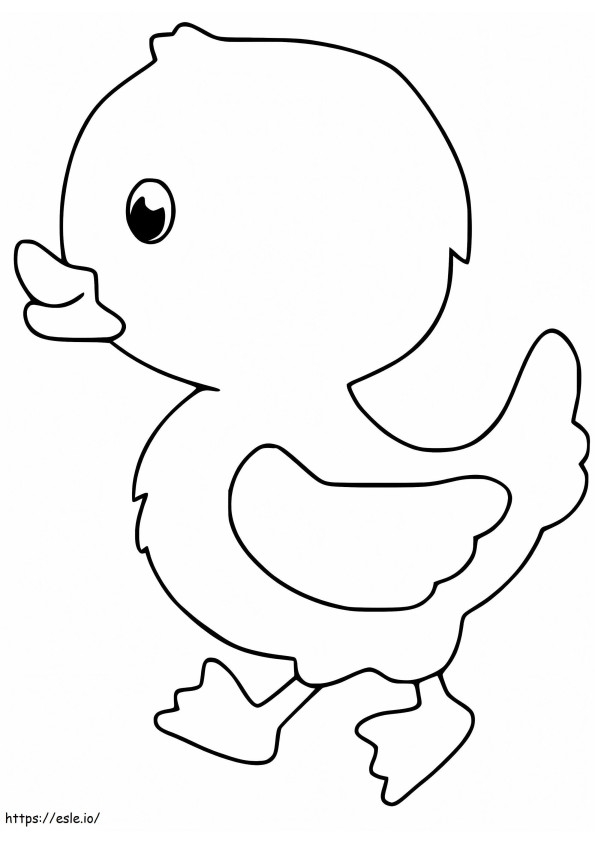 Sleepy Duckling Coloring Activity for Young Learners A cute baby duckling stretching and yawning after waking up from a nap, ready to be colored in for a spring-themed kindergarten worksheet