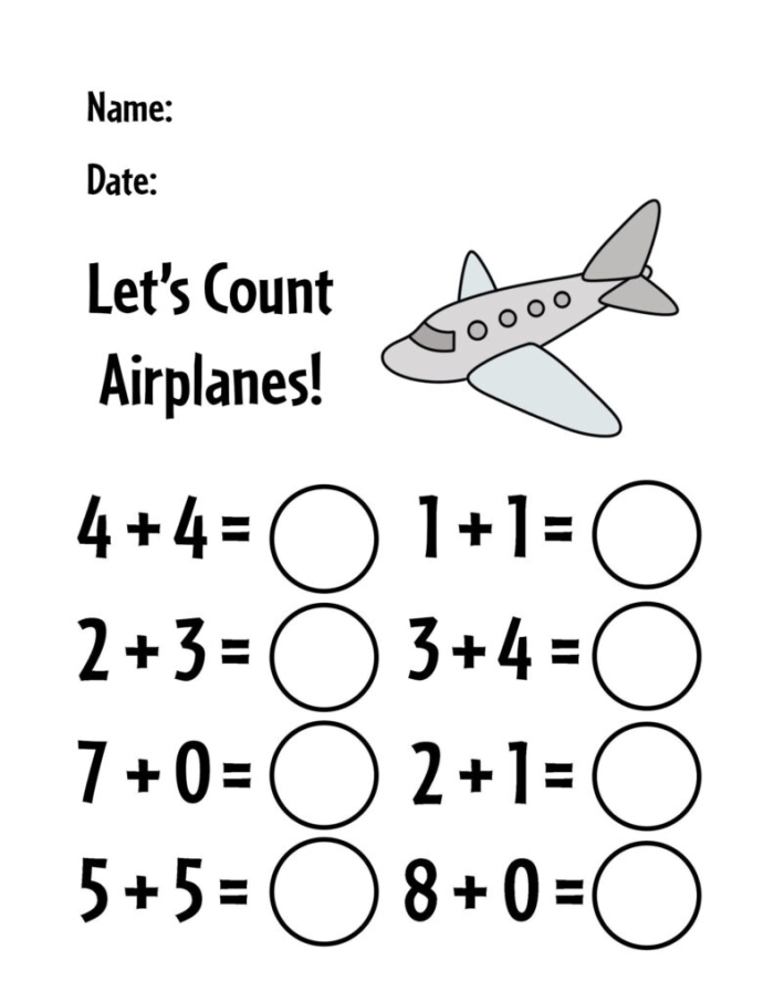 Reading worksheet for Pre-K An engaging cutting practice worksheet featuring an airplane flying in the sky for preschoolers. Cutting Practice: Airplane worksheet for Pre-K learning activities.