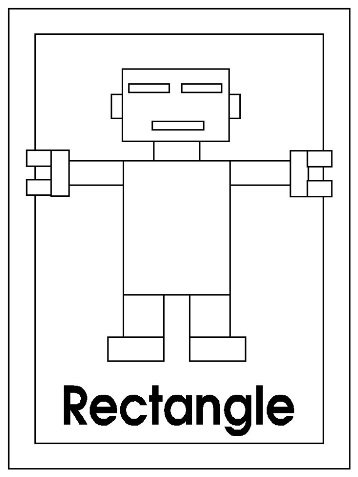 Multiplication worksheet for Pre-K Kids cutting shapes to create a colorful robot on a worksheet designed for Pre-K multiplication. Fun worksheet for building fine motor skills and shape recognition.