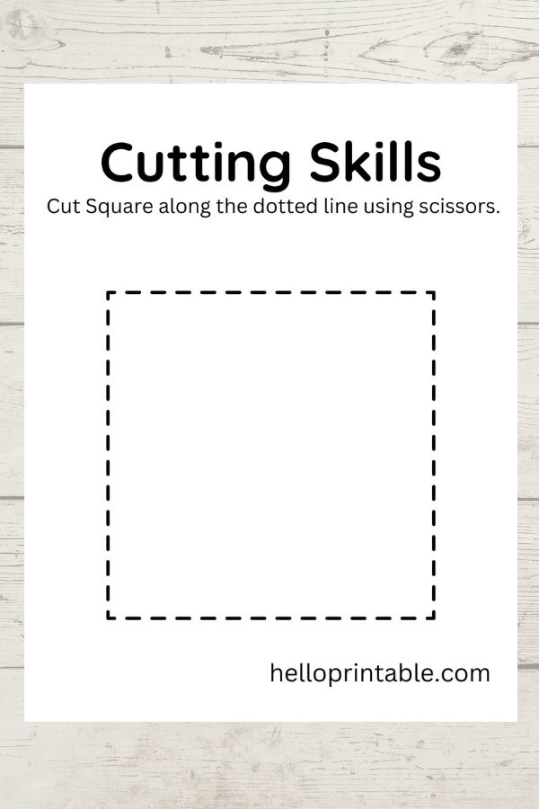 Cutting Squares and Rectangles: Build a Robot activity for young learners Children cutting out shapes to create a fun robot on a Pre-K worksheet