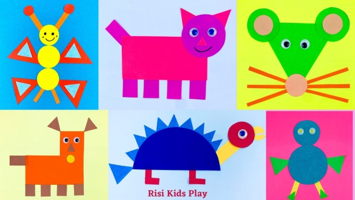 Build a Robot worksheet for Pre-K students focusing on multiplication skills Children's worksheet featuring a robot made from cut squares and rectangles