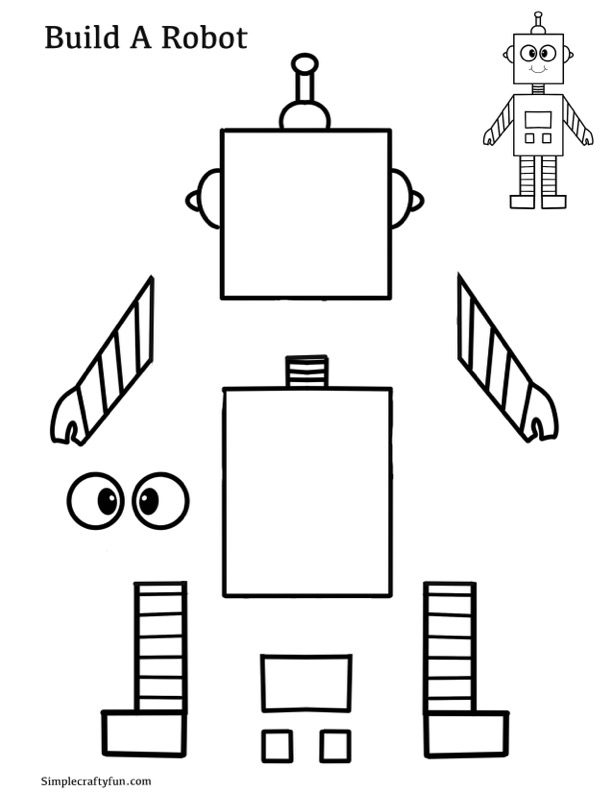 Multiplication worksheet for Pre-K Kids engaging with the Cutting Squares and Rectangles worksheet to create a robot. Fun learning activity for pre-K students to enhance shape recognition and fine motor skills.