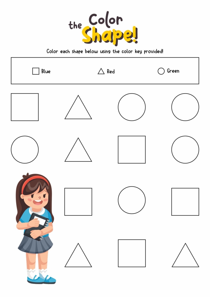 Engaging Cutting Squares and Rectangles: Build a Robot activity for young learners Colorful worksheet for Pre-K children featuring cutting squares and rectangles to create a robot