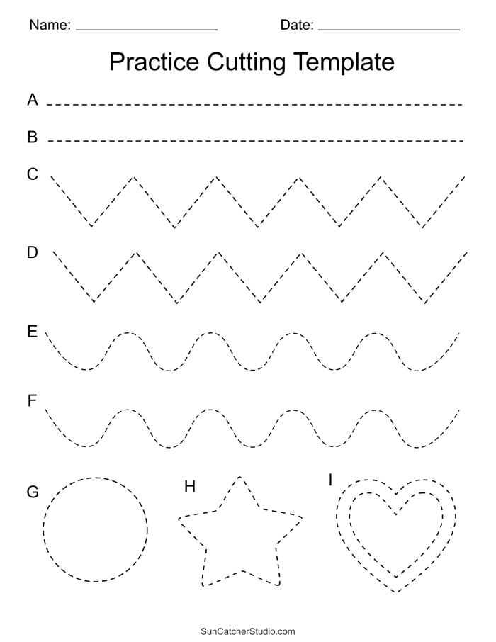 Multiplication worksheet for Pre-K Children practicing their cutting skills to create Piggy's house on a fun worksheet. Worksheet for Pre-K students focusing on multiplication and shape recognition.