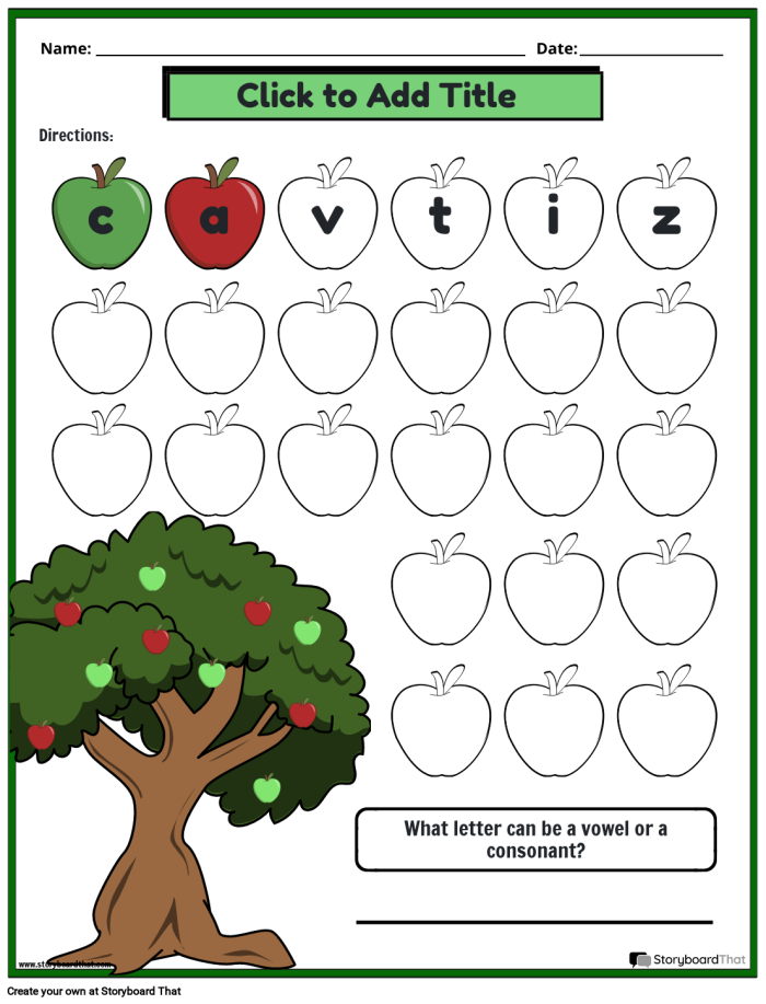 Kindergarten worksheet featuring a list of consonant vowel consonant words for early literacy practice