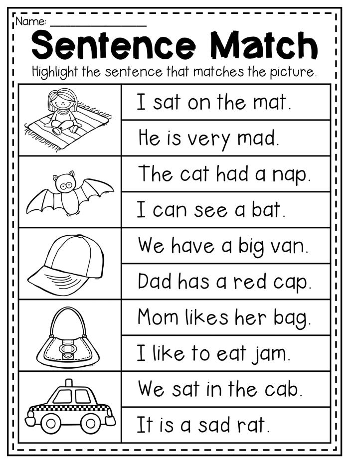 Short A Word Family Picture Sort Activity for -at and -an CVC Words Image 20 Pictures of common objects sorted into -at and -an word family groups for kindergarten phonics practice