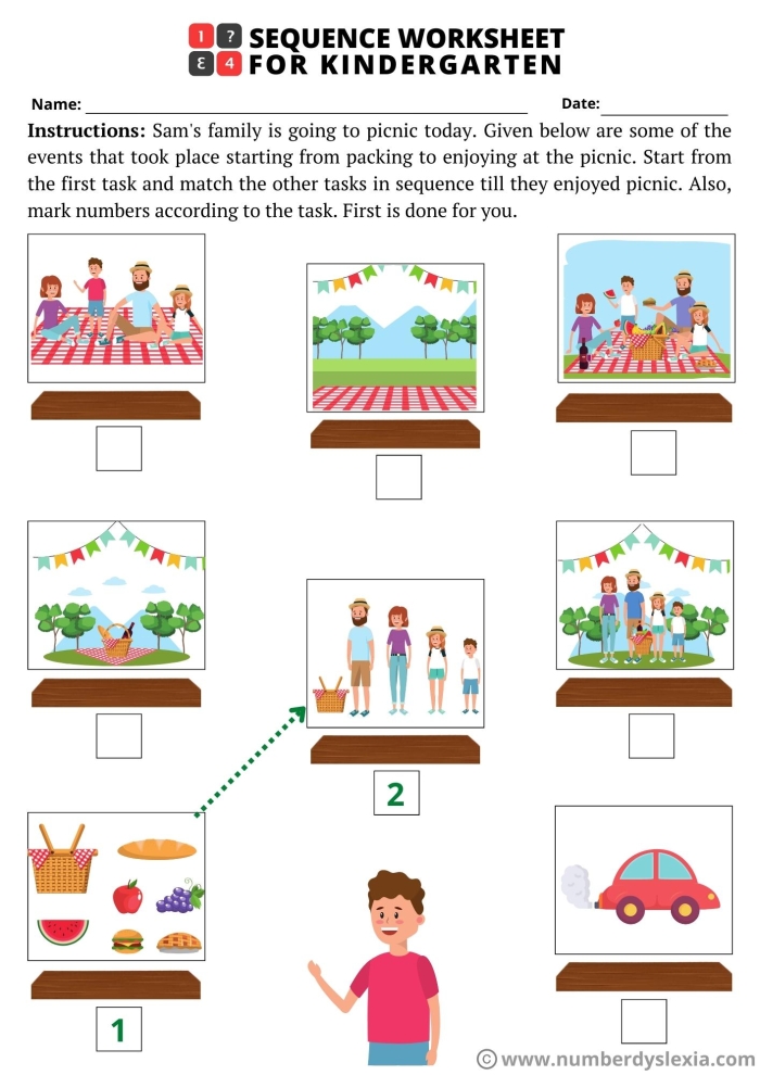 Sequencing Your Day activity for Pre-K students in reading skills Children engaging with the Sequencing Your Day worksheet for daily routines
