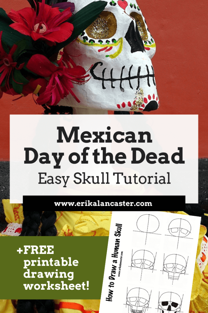 First grade student coloring a festive paper sugar skull worksheet for Day of the Dead