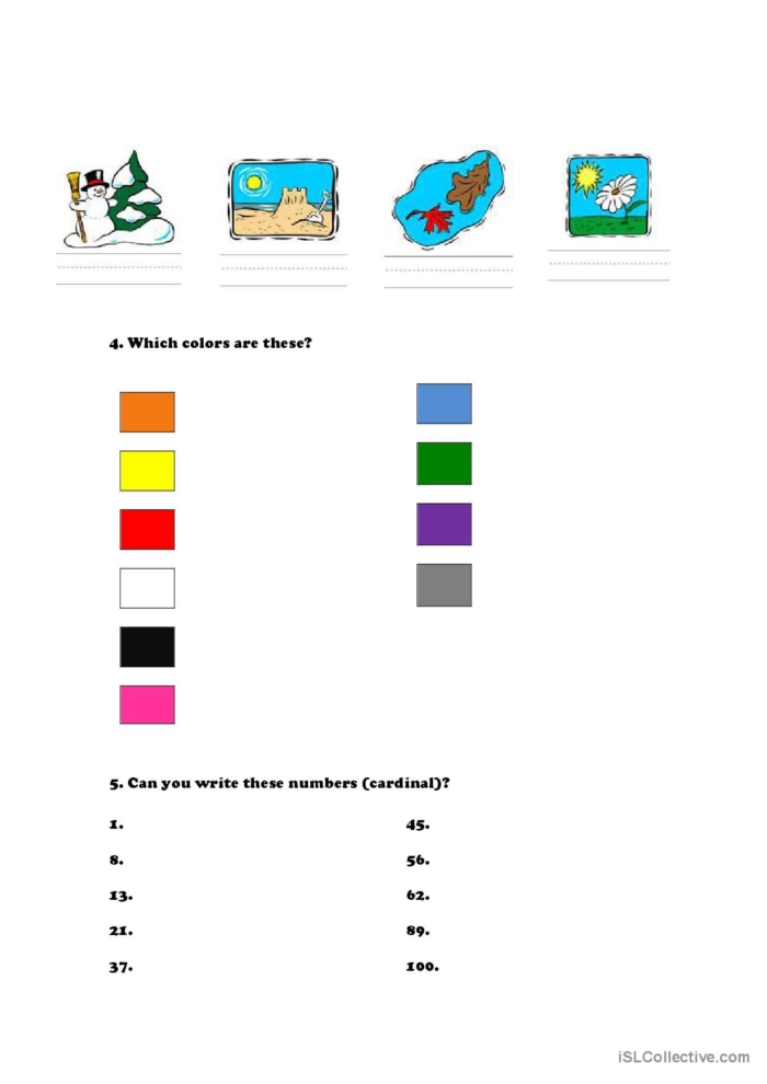 Days, Months, and Seasons Check-In worksheet for Pre-K students focusing on counting and calendar concepts