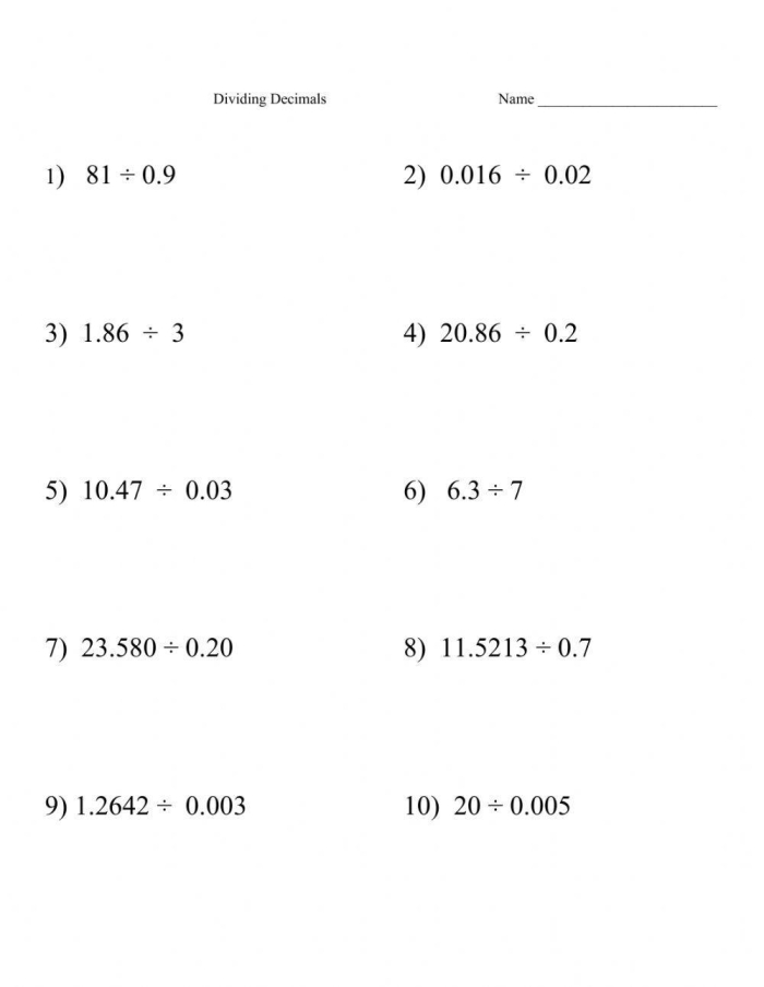 Fifth grade students practice solving decimal division problems on this educational math worksheet number nineteen