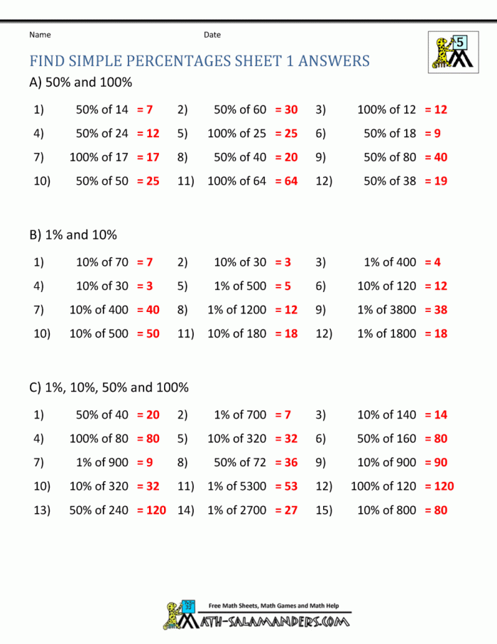 Fourth grade math worksheet showing decimal rounding exercises and decimal to percent conversion problems for students to practice estimating skills