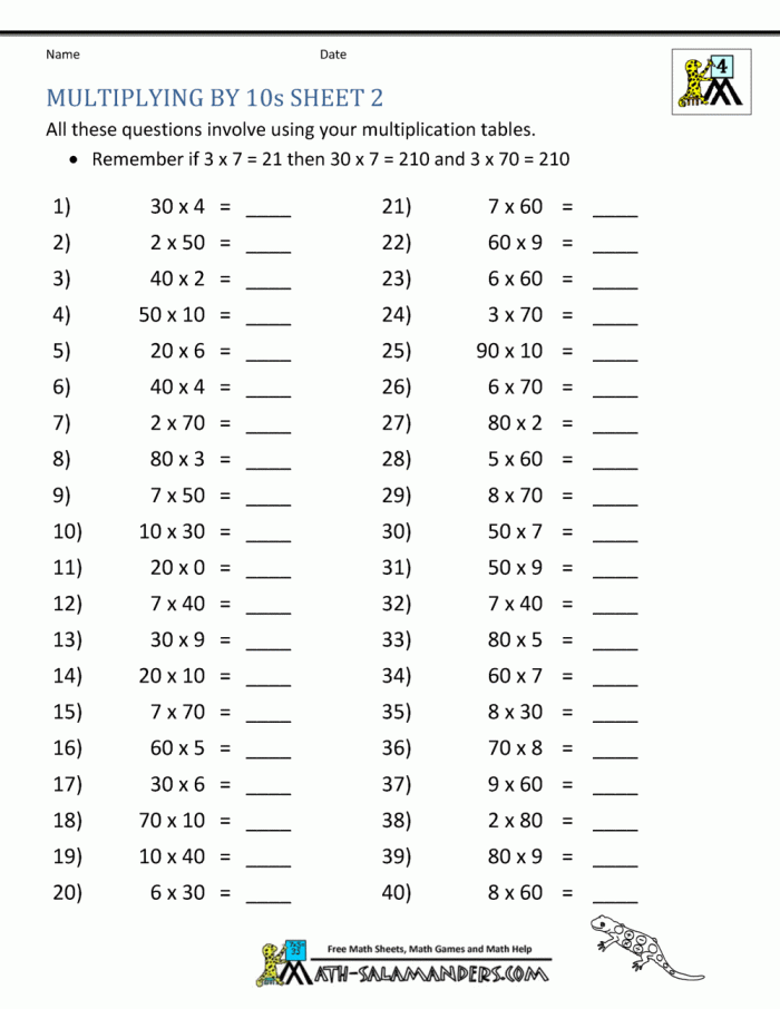 Multiplying by Powers of 10 Worksheet Number 22 Fifth grade math worksheet showing decimal multiplication problems using powers of 10
