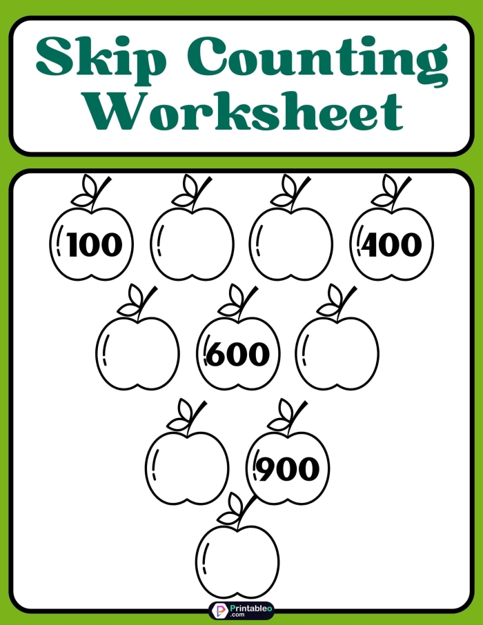 First grade math worksheet featuring skip counting practice exercises for decimals