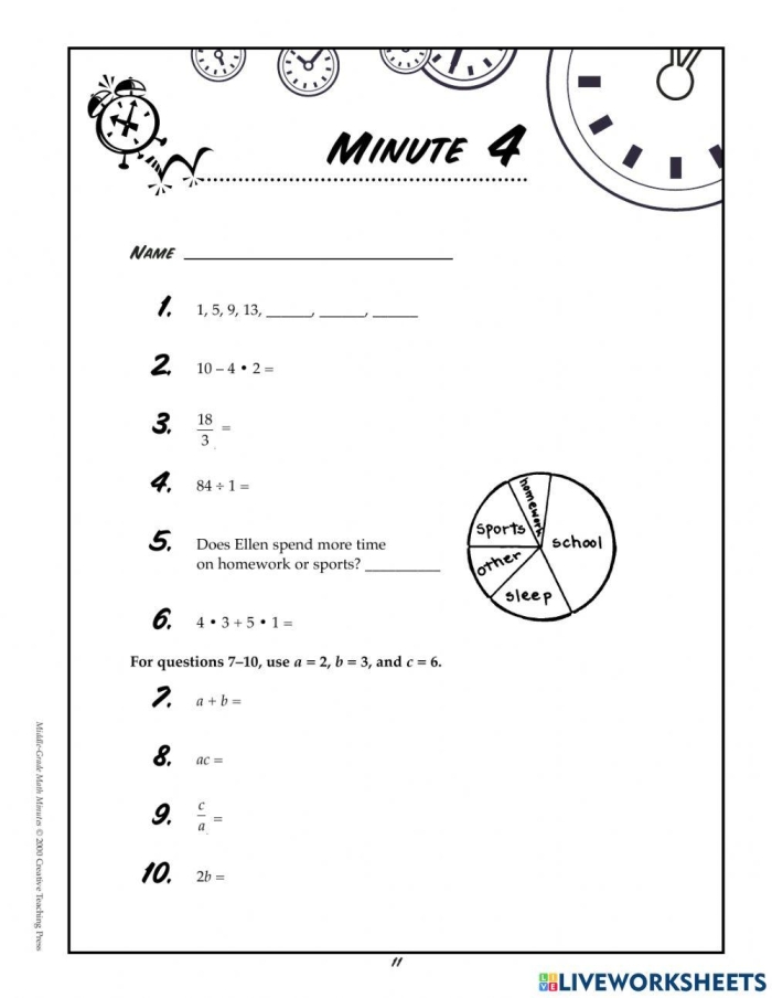 Children engaged in a 3 Math Minutes subtraction worksheet focused on decimals