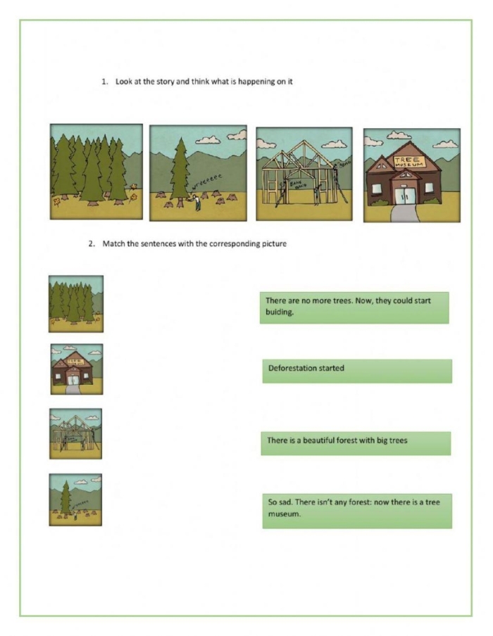 Deforestation worksheet for sixth-grade life science students Graphic organizer illustrating the causes and consequences of deforestation for educational purposes