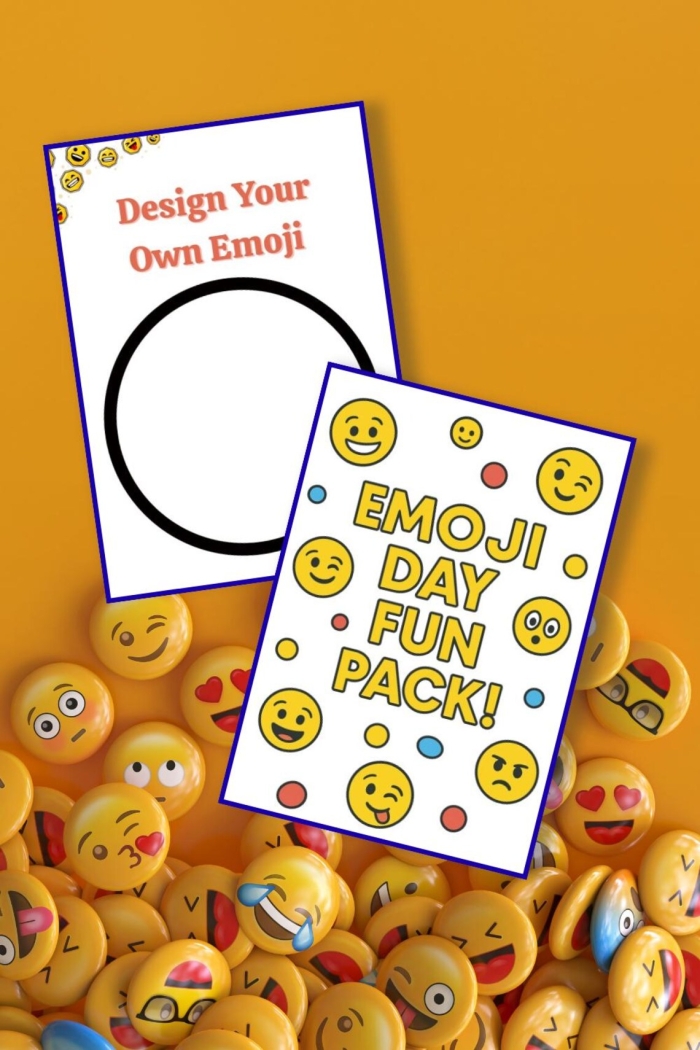 Students engaged in the Design Your Own Emoji worksheet activity