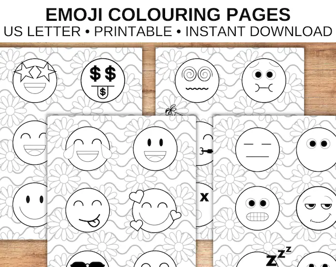 A fifth grade student working on a creative geography worksheet to design their own unique emoji