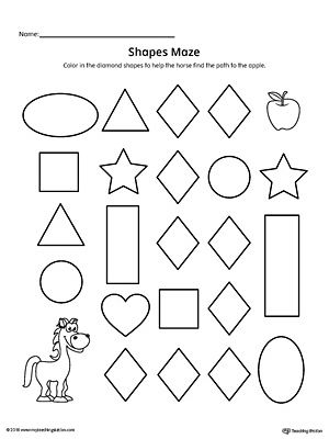 Diamond Maze worksheet for kindergarten phonics practice with letter "d" focus
