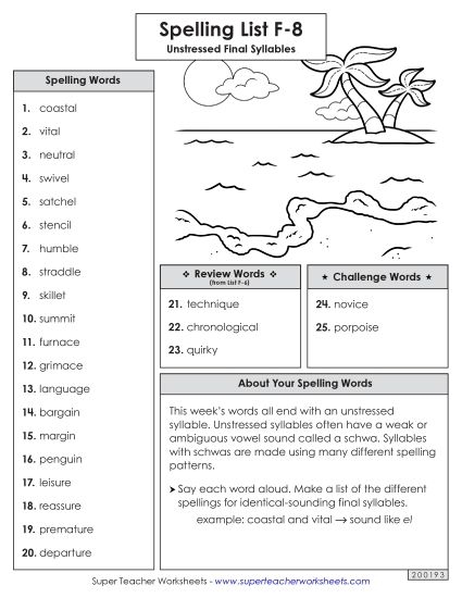 Different Landforms worksheet for Fourth Grade