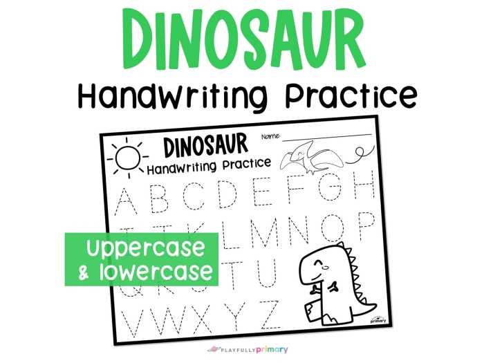 Dinosaur alphabet flashcards designed for Pre-K children to learn their ABCs