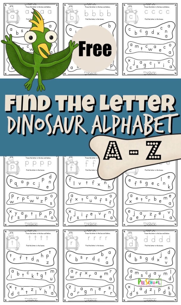 Dinosaur Alphabet worksheet for Pre-K, featuring flashcards to engage young learners with the ABCs
