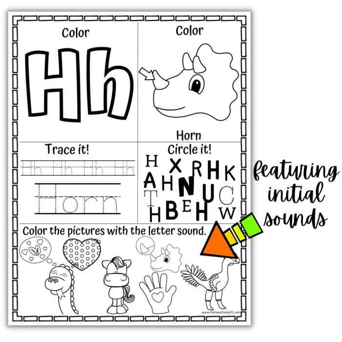 Dinosaur Alphabet worksheet featuring colorful flashcards for preschool learning