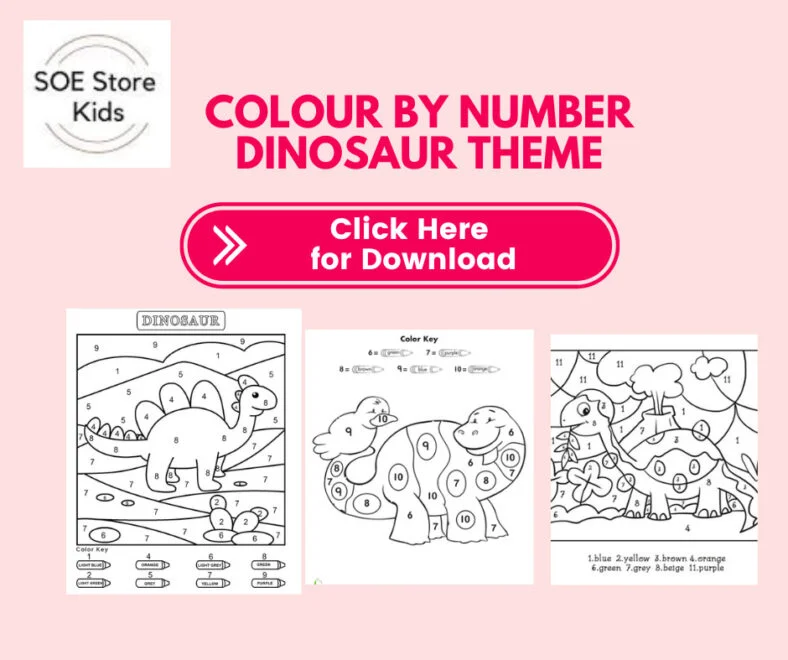 Engaging dinosaur-themed coloring activity for kids to develop fine-motor skills Dinosaur Color By Number worksheet for Pre-K children enhancing color and number recognition