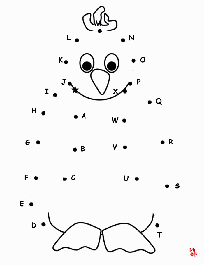 Dinosaur-themed connect-the-dots worksheet for practicing lowercase letters and fine motor skills