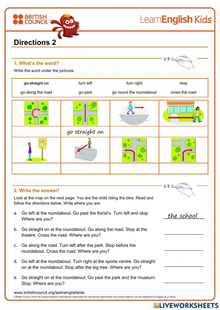 Directional Clues Assessment Activity for Kindergarten Vocabulary Practice Pre-K student following directional instructions with left right up and down positional words