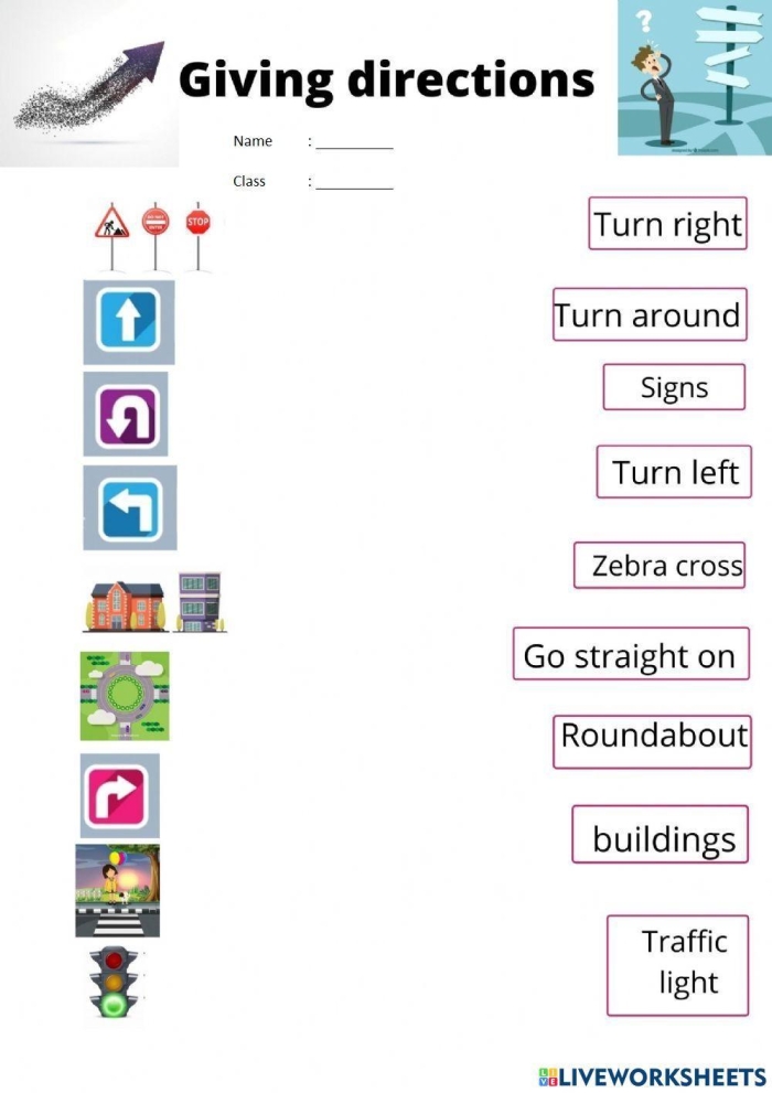 Directional Clues Assessment Worksheet for Pre-K Vocabulary Building 11 Preschool student worksheet for identifying directional clues like up down left and right