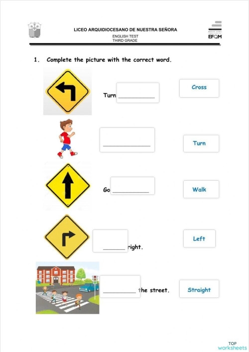 Directional Clues Worksheet for Pre-K Positional Word Assessment 6 Pre-K vocabulary worksheet focusing on identifying directional clues like up down left and right