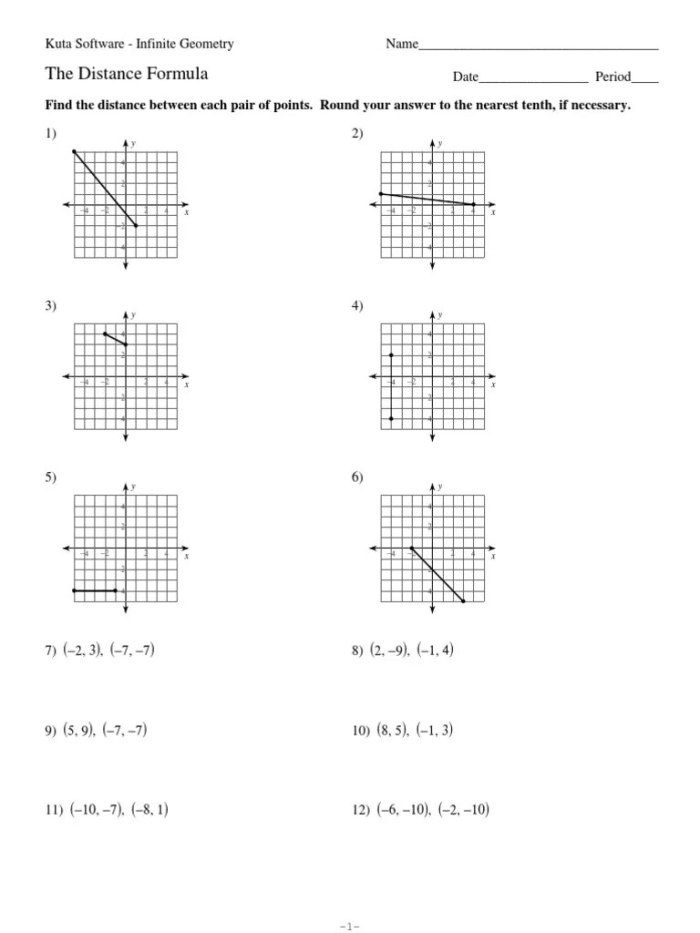 Find the Error: Distance Between Two Points Practice Activity for Middle School Math Eighth grade student working through distance between two points problems using the Pythagorean theorem on a coordinate plane worksheet