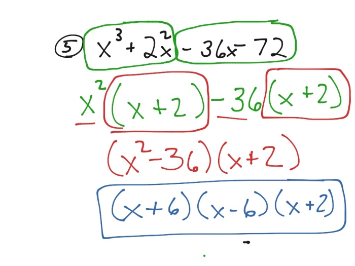 Sixth grade student solving factor using distributive property math problems on a worksheet