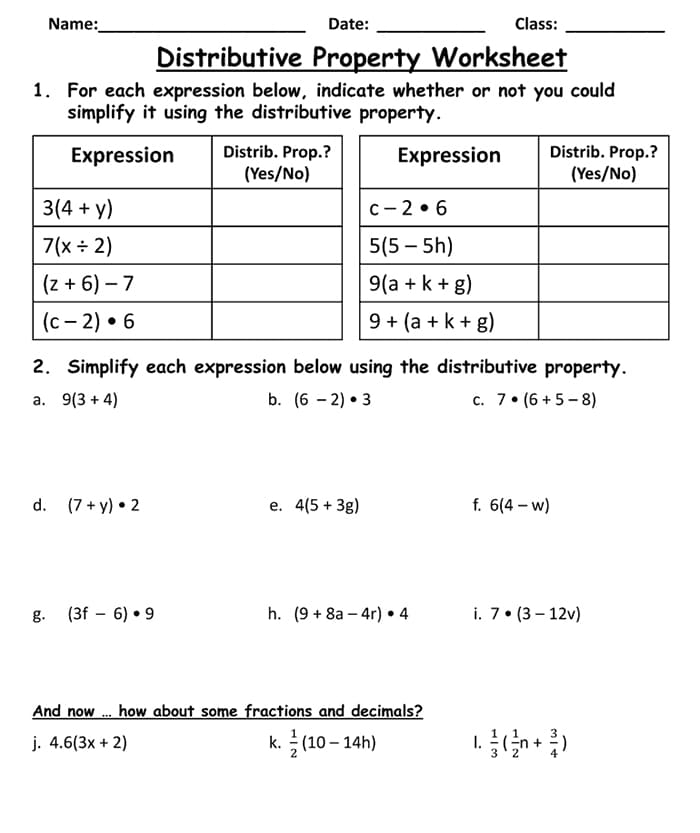 Fourth grade students practicing multiplication problems using the distributive property on a math worksheet