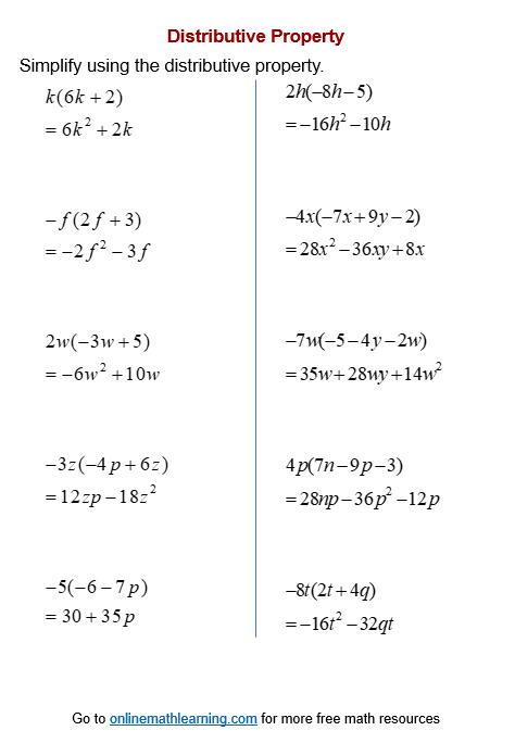 Worksheet illustrating the distributive property for fourth graders to enhance their multiplication skills. Break it Up: Distributive Property 1 worksheet for mental math practice.