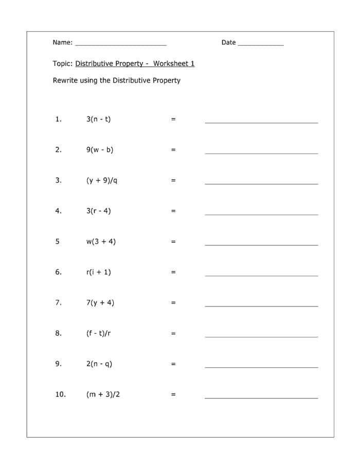 Fourth grade students practice the distributive property of multiplication with visual arrays and equations on this interactive worksheet