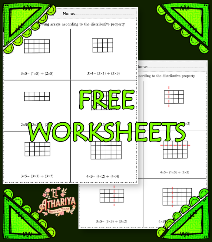 Distributive Property of Multiplication Worksheet Image 3 for Elementary Math Practice Third grade student solving a multiplication problem using the distributive property to break apart numbers into tens and ones